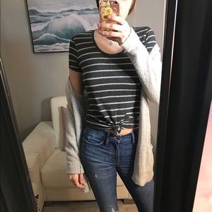 Zenana stretchy stripped shirt